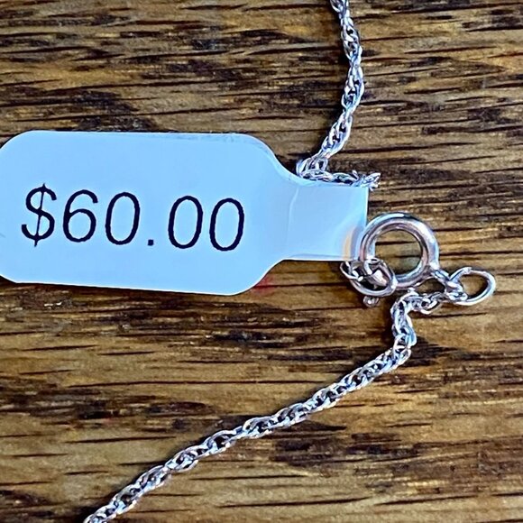 18" Necklace Sterling Silver 925 Pendant Blue and White Topaz Jewelry - Picture 5 of 5